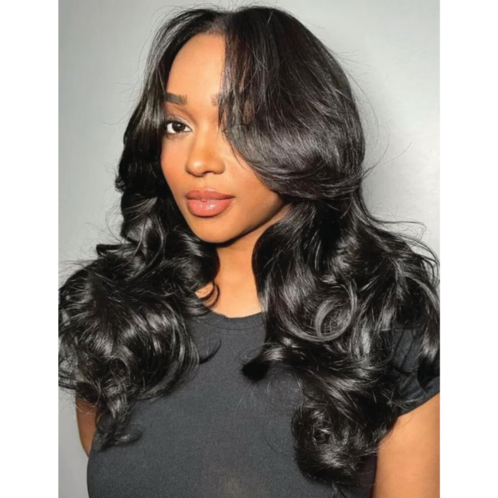 Unisex Human Hair Lace Front Wig 5X5 Hd Lace Closure Glueless Body Wave Pre Plucked Bleached Knots 26Inch