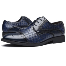 Men's Oxford Dress Shoes Wingtip Brogues Faux Leather Breathable AntiSlip Sole 11 UK Blue