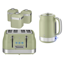 Swan Retro Revive Green Kettle 4 Slice Toaster & Canisters