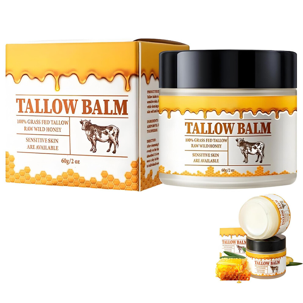 Tallow Balm with Honey for Deep Hydration and Overnight Skin  â Natural Face Moisturizer