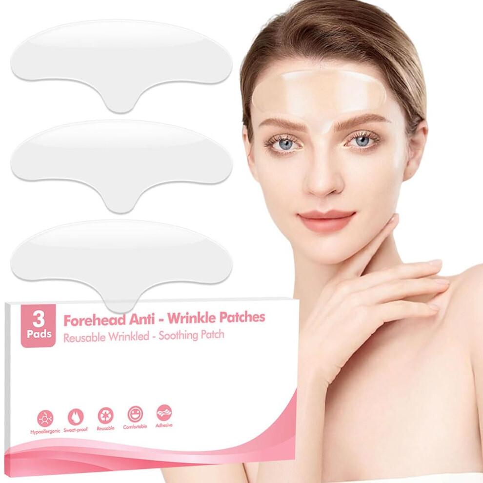 Forehead Wrinkle Patches 3pcs Reusable Silicone Overnight AntiAging Smoothing Skincare Set