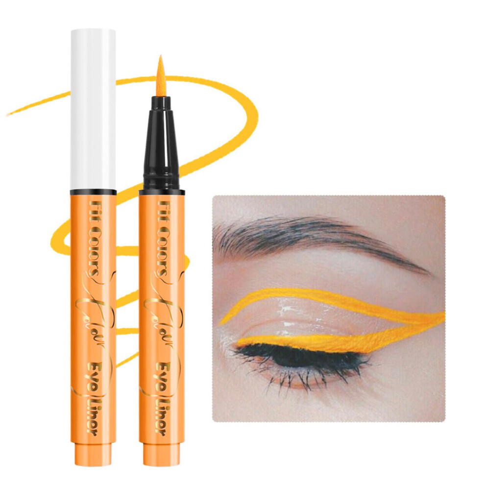 UV Glitter Eyeliner Set with Neon Waterproof Fine Tip for Festivals and Blacklight Glow (12 Colors)