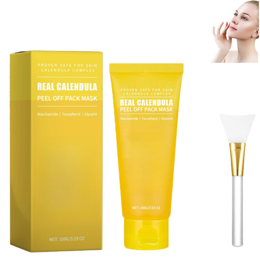 Calendula Peel Off Face Mask with Collagen Night Wrap for Deep Pore Cleansing and Gentle Exfoliation