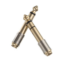Gold Plated to Audio Adapter 2Pack Solid Copper Connector Stereo Jack Converter for Headphone Amps