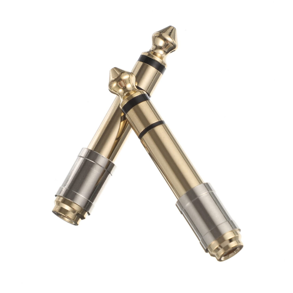 Plated To Audio Adapter 2Pack Solid Copper Connector Stereo Jack Converter For Headphone Amps Gold 9164114363213