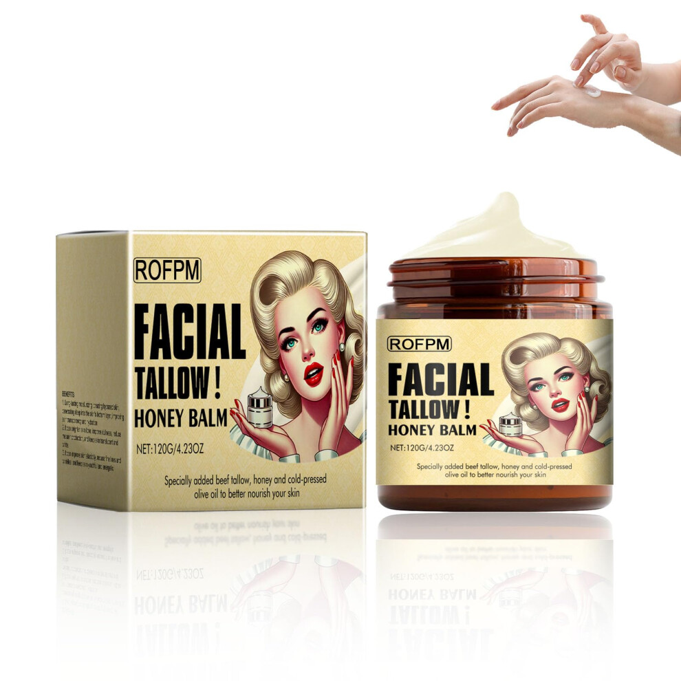 Tallow Face Moisturizer with Beef Tallow and Honey Balm for Deep Hydration and LongLasting Moisture