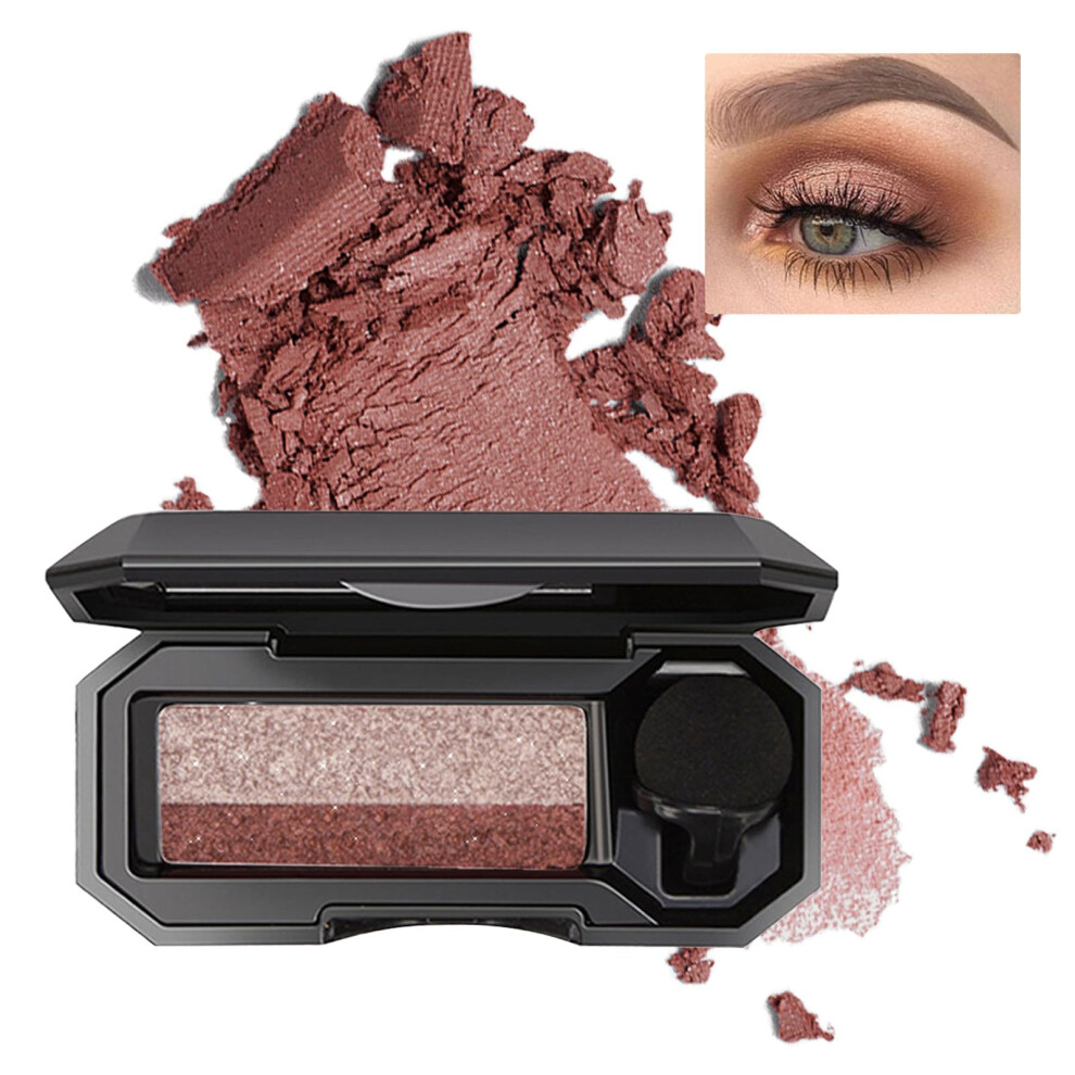 Waterproof Dual Color Eyeshadow Palette with Matte Shimmer Combo, Long Lasting Gradient Pigment
