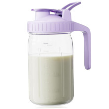 Breast Milk Storage Bottles 32oz Glass Breastmilk Pitcher with Handle Leakproof Fridge Safe Purple