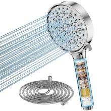 Cobbe Hard Water Filter Shower Head and Hose with 20 Stage Filter, 6 Spray Jet Modes High Pressure Bathroom Shower Head, Large Powerful Handheld