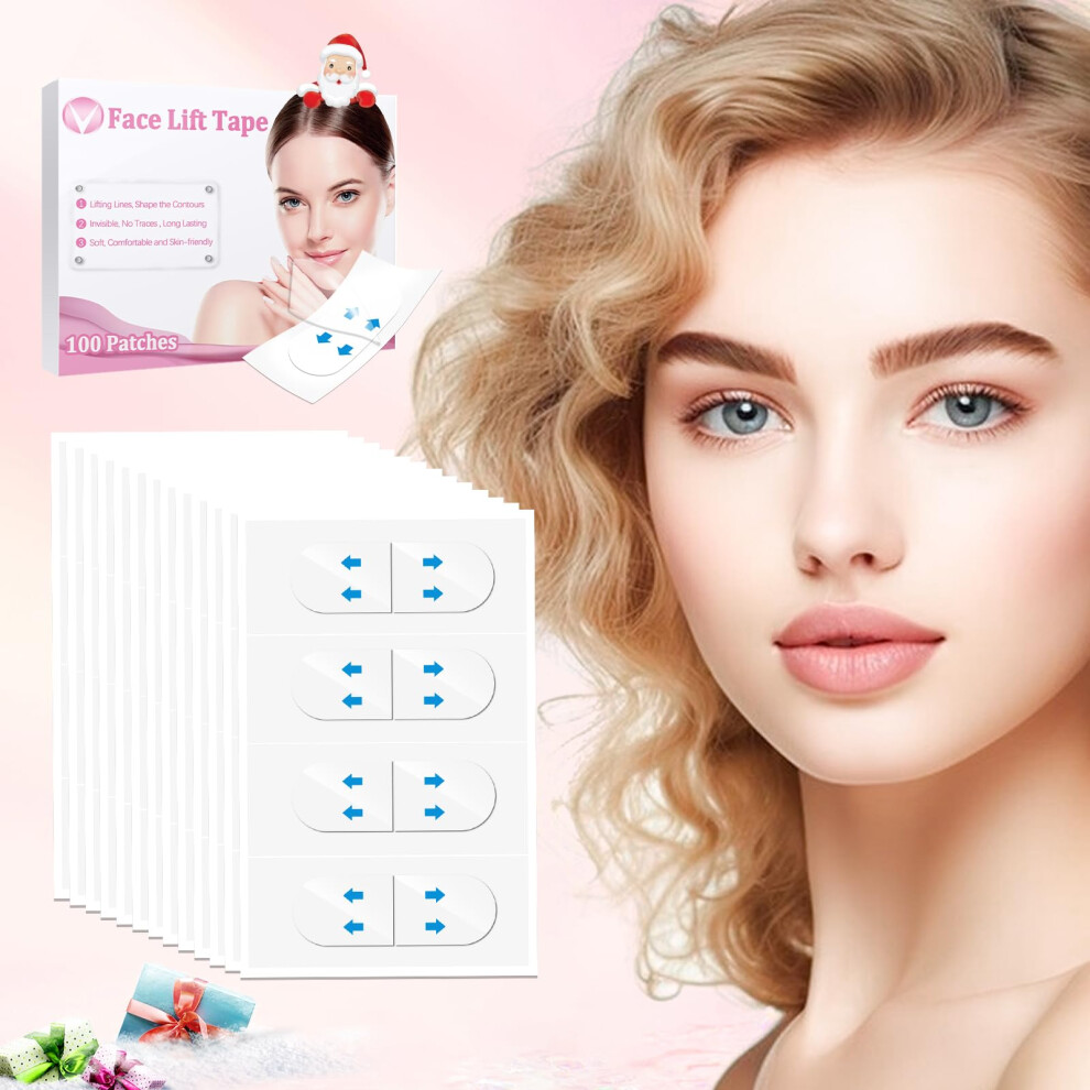 Face Lift Tape 152Pcs Invisible Under Makeup for Sagging Skin, Double Chin and Jawline Contour