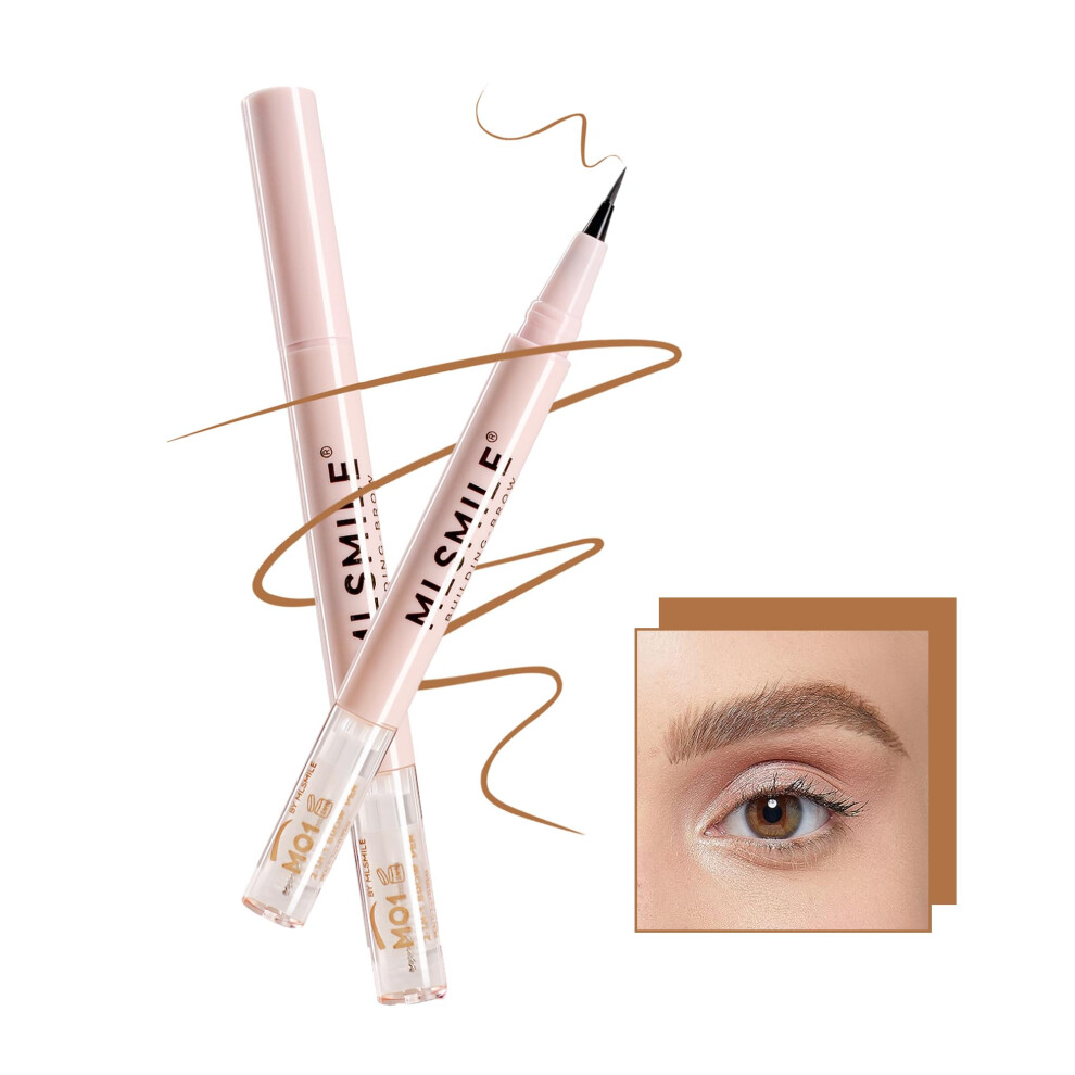 Waterproof DualEnded Eyebrow Pencil and Brow Gel with Precision Tip, Longwear Blonde PINK01