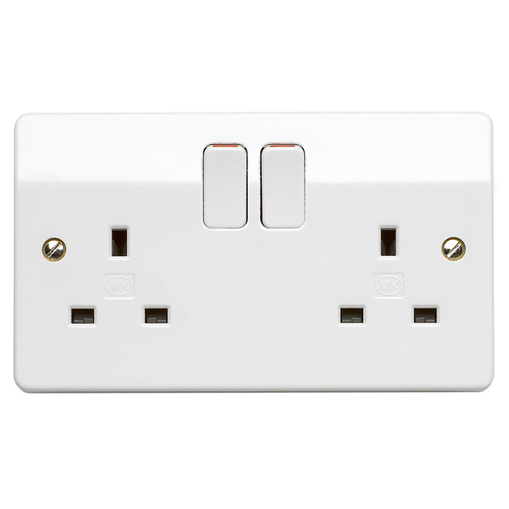 Mk Logic Plus Double Socket (K2747 Whi Dp) 13A 2 G 74145355