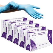 MediHands Nitrile Gloves Large, Blue Heavy Duty Di