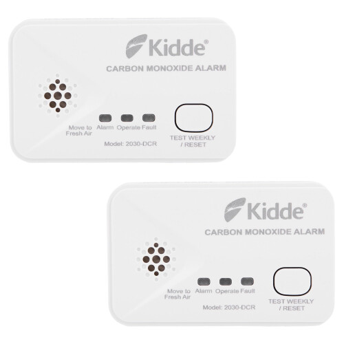 KIDDE 2 Pack Kidde 2030-DCR Compact 10 Year Life Carbon