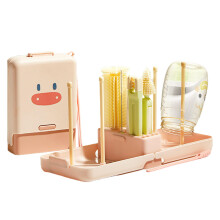 Baby Bottle Cleaning Brush Set, Silicone Bottle Brush With Soap Dispenser, Straw Brush, Cup Edge Brush, Organiser Case