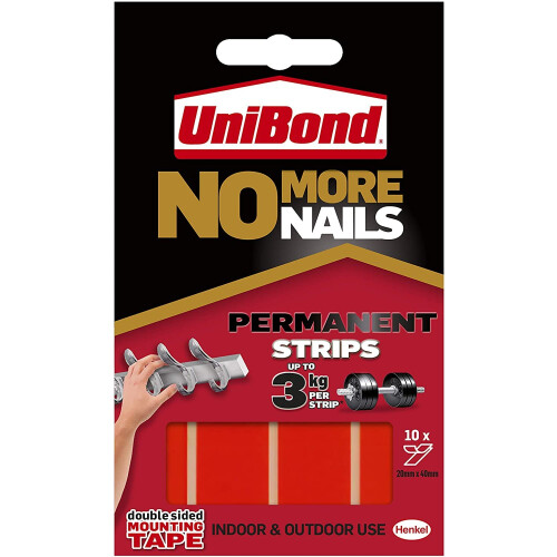 Unibond Unibond No More Nails Permanent Strips, Adhesive S