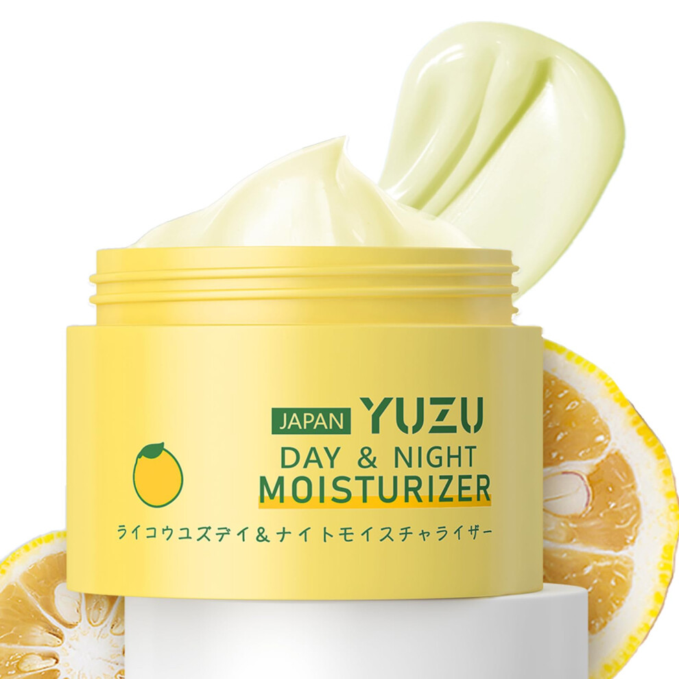 Vitamin C Facial Moisturizer with Yuzu Extract, Deep Hydration and Radiance Boost for Day and Night
