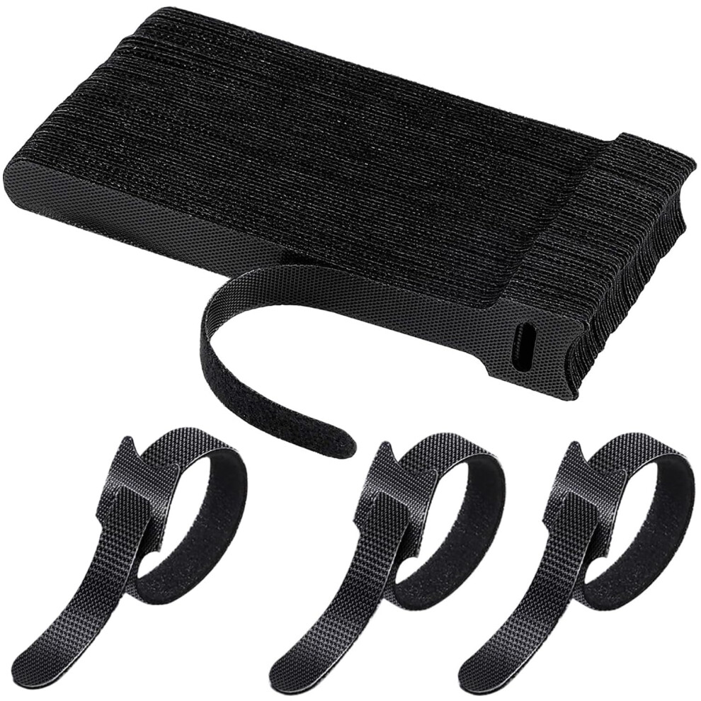 50 Pcs Cable Ties Reusable Hook And Loop Cable Straps Adjustable Tidy Fastening Strap Wire Management For Home & Office Accessories Headphones Pc Wir 10103395