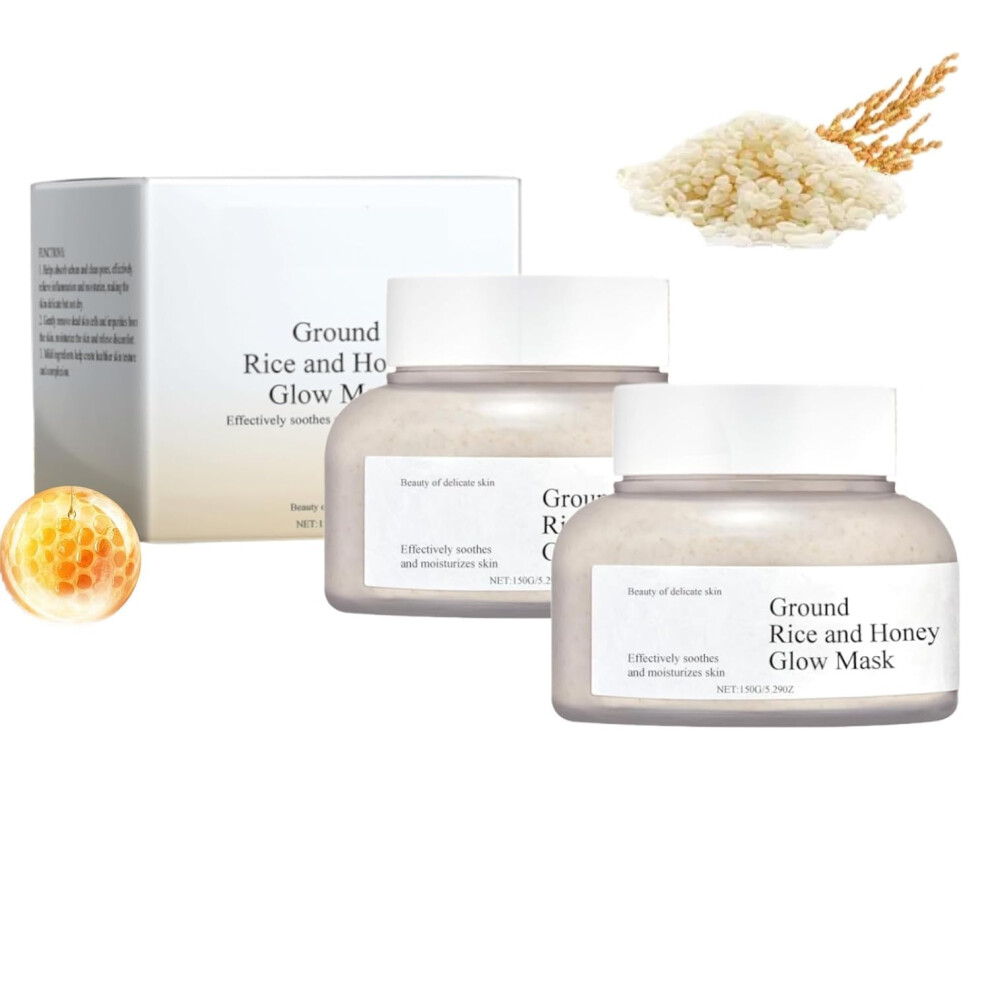 Rice Face Mask with Honey Exfoliation for Glowing Skin, Deep Hydration and Pore Cleansing