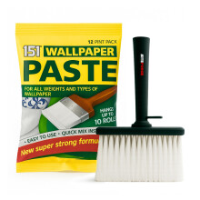 Wallpaper Paste & Brush, Strong Adhesive for Easy