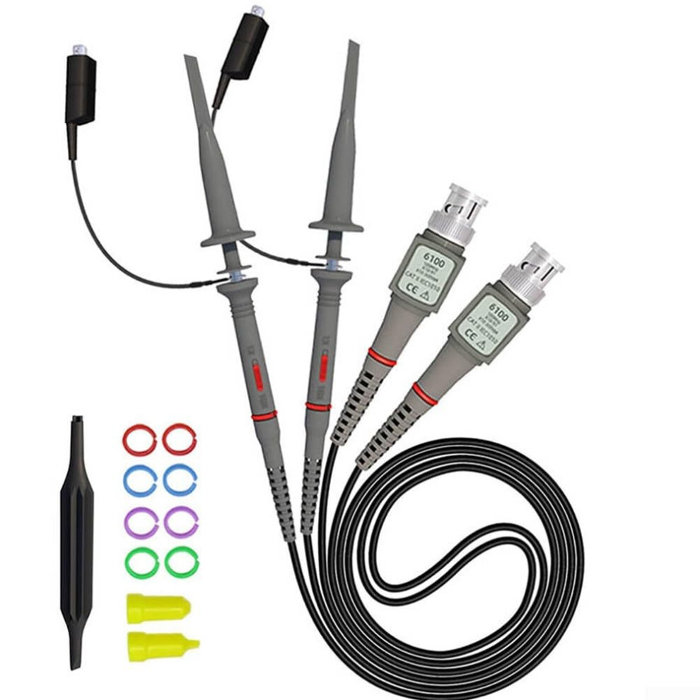 100Mhz Oscilloscope Probe Kit 2Piece Set Bandwidth Probes Accurate Measurements 9164114363961