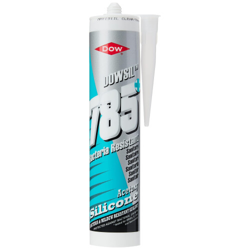Dowsil 785 Bacteria Resistant Acetoxy Silicone Sealant, White, 310ml 1