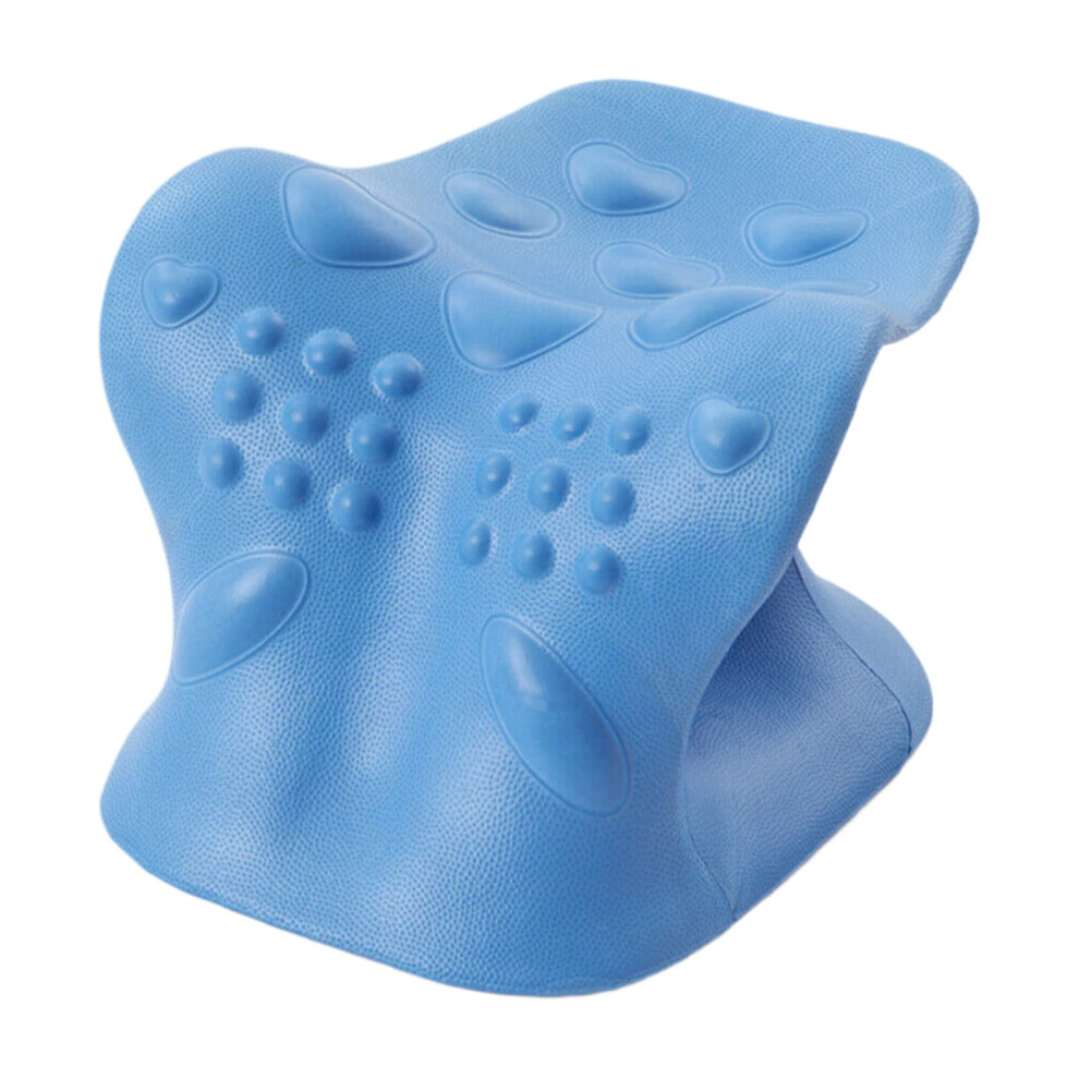 Blue Neck And Shoulder Massager Stretcher Cervical Spine Pillow Relaxer For Drivers Men Women