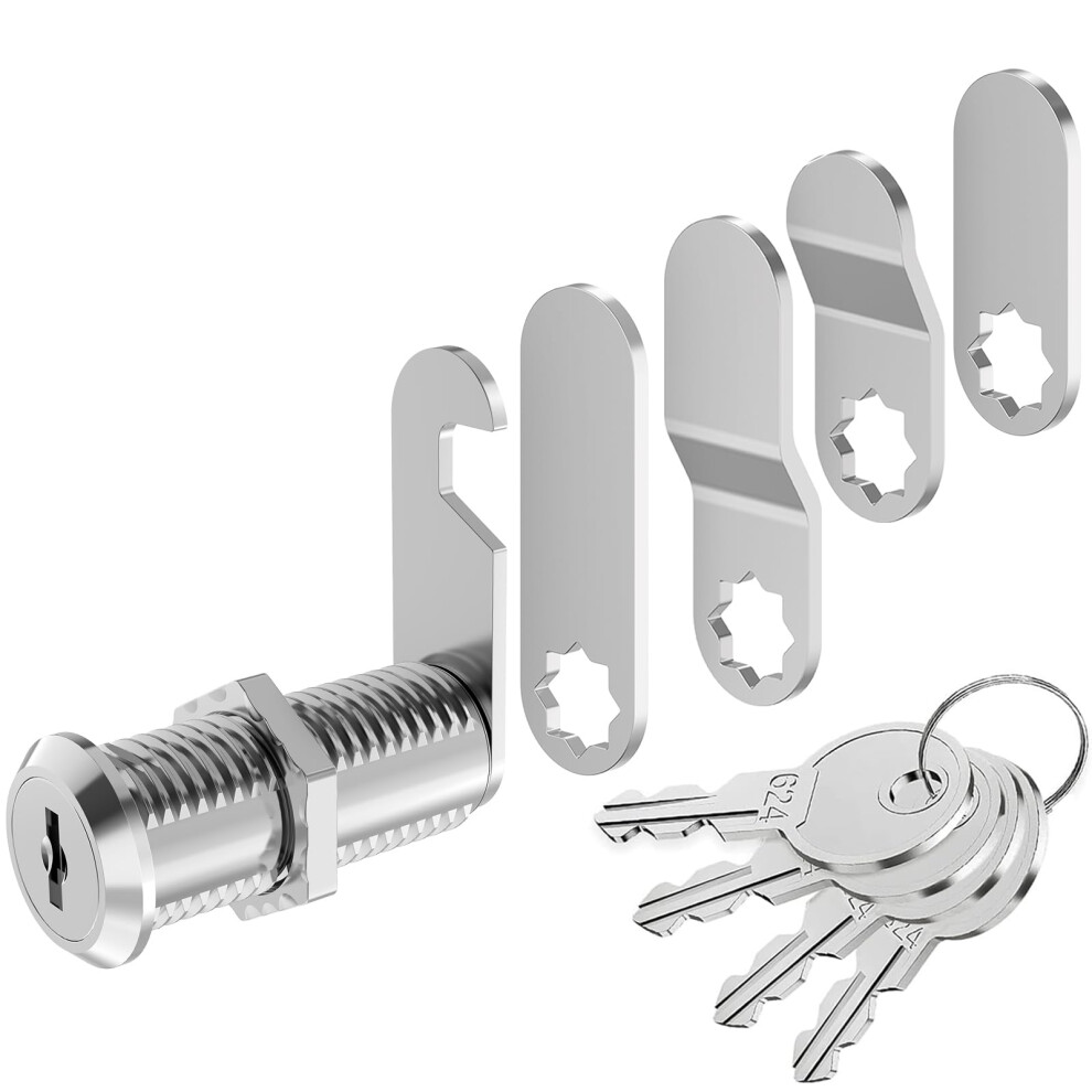 Vocibo Letterbox Lock With 5 Different Plates - 40 Mm Diameter, Drawer & Cabinet Lever Lock For Letterboxes 41439913