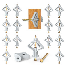 Wavanta 200Pcs Plasterboard Wall Plugs and Screws Set, Plasterboard Fixings, 100pcs Anti-Rotational Expansion Tube and 100pcs Plasterboard Anchor