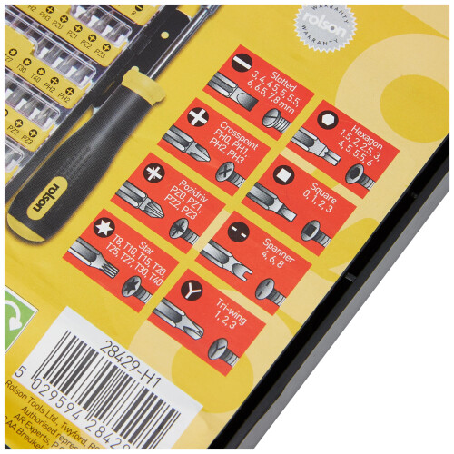 Rolson Rolson 51 pc Screwdriver & Bit Set (Chrome Vanadiu 2
