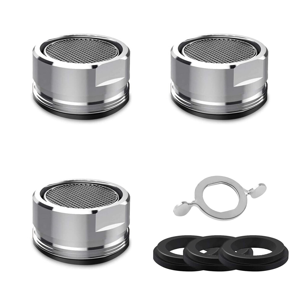 Izyufan Men's Tap Faucet M24 [3 Pack], Tap Aerator 24Mm With Gasket, Water Saver Tap Filter Replacet Part, Energy Saving Reduce (Chrome)