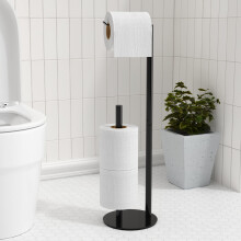 Black Toilet Paper Holder Stand,Free-Standing Toil