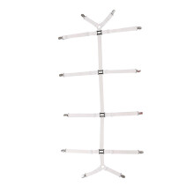Adjustable Bed Sheet Tensioner For Mattresses And Sofas, Elastic With Metal Clip, White, Wrinkle Bedding