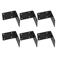 6pcs Heavy Duty Black Steel Corner Braces RustResistant Shelf Support for Furniture and Garden Beds