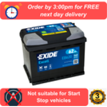 EB620 EXIDE Excell Car Battery 027 Type 3 Years Warranty Now Shipping to NI