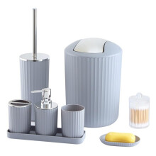 Bathroom Cup Set with Durable Mouthwash Rinse Cups, MultiPurpose Bathroom Organizer, 6Piece