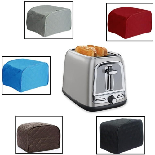 Dustproof Toaster Cover for 24 Slice Toasters Quilted Red Polyester Protective Kitchen Decor 1