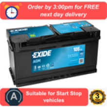 EXIDE MicroHybrid AGM Battery EK1060 BMW X5 20 xDrive25d F15