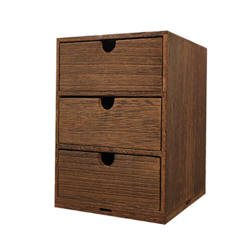 Wood Storage Box ThreeLayer Desktop Organizer For Home Use SpaceSaving