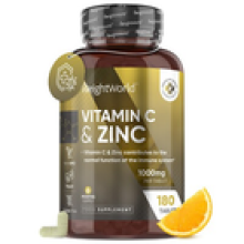 Vitamin C Zinc 180 Tablets 1000mg Immune support Fertility Hair Skin