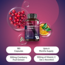 Cranberry with Vitamin C 180Capsules 50000mg Immune support bone health
