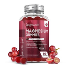 Magnesium 90 Gummies 125mg Supplement for Nervous System Muscle Stress Relief