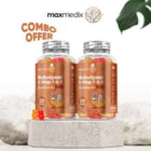 Multivitamin Omega 3 240 Gummies for Kids Vitamin D3 Vitamin C Vitamin A