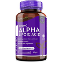 Alpha Lipoic Acid 650mg High Strength ALA 120 Vegan Capsules Antioxidant