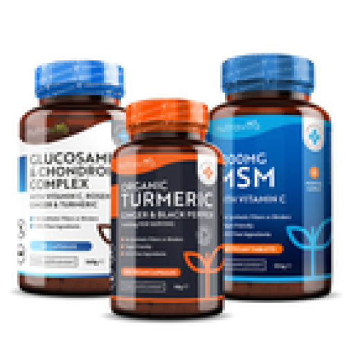 Joint Care Bundle Organic Turmeric w Ginger Glucosamine Chondroitin MSM
