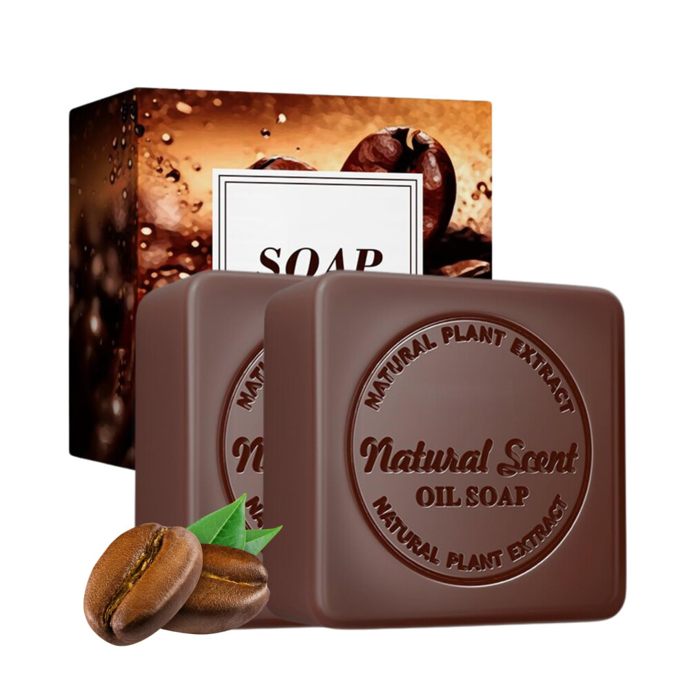 2PCS Coffee Soap Bars with Natural Antioxidants, Deep Hydration and Gentle Cleansing for Body