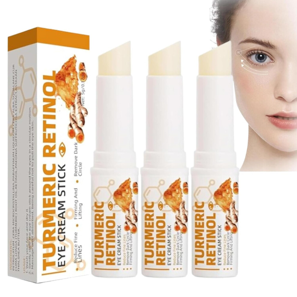 Cream/Dark Turmeric Eye Stick For Circles And Puffiness, Hydrating Under Eye Balm Stick