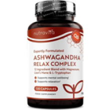 Ashwagandha Relax Complex 120 Vegan Capsules Sleep Stress Anxiety