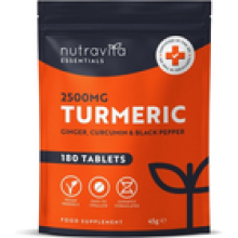 Turmeric Tablets 2500mg Black Pepper Ginger Vegan Bone Joint Support