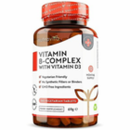 Vitamin B Complex B1B2B3B5B6B12 Biotin VIT D3 365 Tablets Nutravita 1